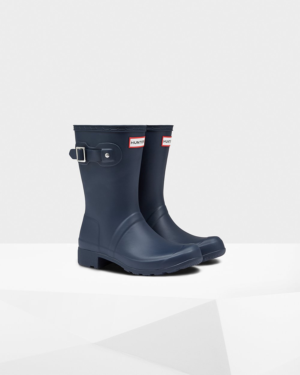 Hunter Original Tour Foldable Short Rain Boots - Shop Online Womens Navy - EWRHVG590